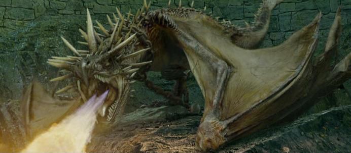 Harry Potter fights a Hungarian Horntail in J.K. Rowling's Harry ...